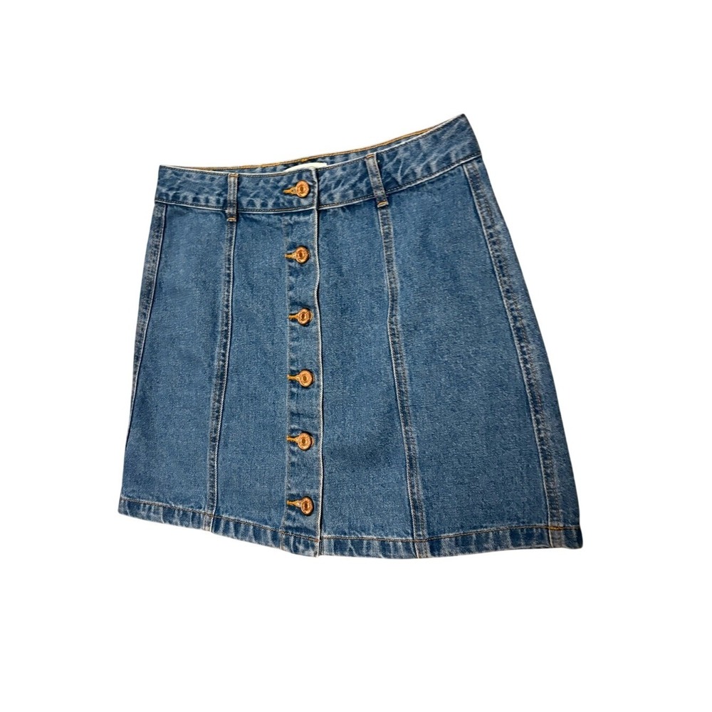 Forever21 Classic Blue Denim Button-Front Skirt